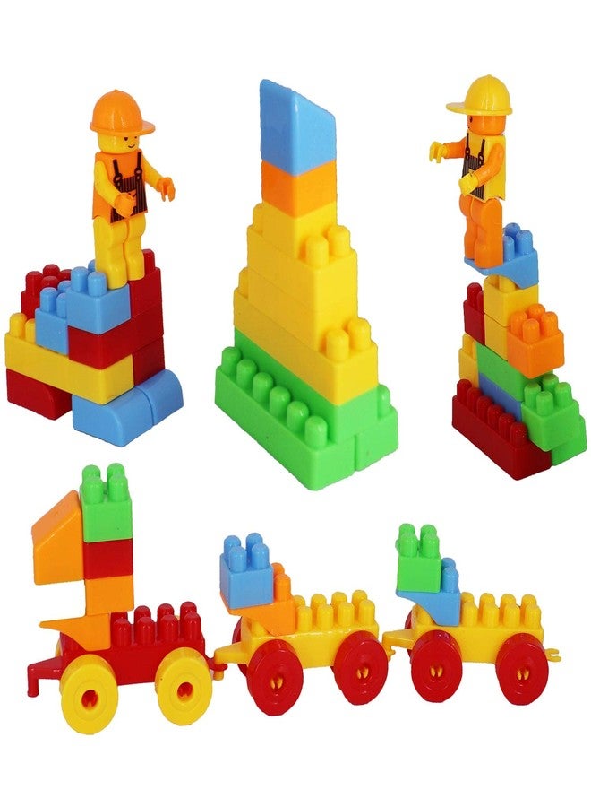 Aseenaa Toy Building Blocks for Kids with Zip Packing | Different Shape Blocks Toys of 73 Pcs | Block Games for Kids and Gift Toy | Colour - Multi Color - Image 1